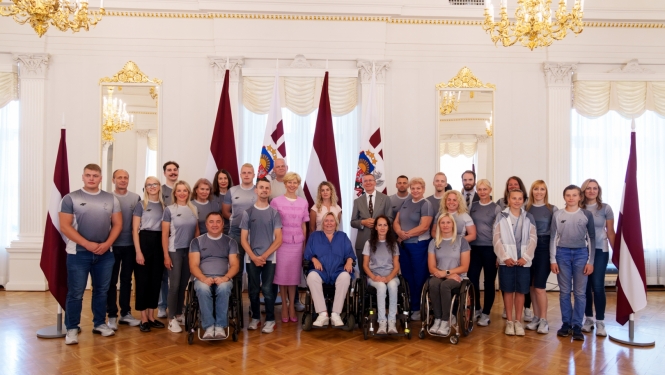 14.08.2024. Valsts prezidenta Edgara Rinkēviča tikšanās ar Latvijas izlasi Parīzes paralimpiskajās spēlēs