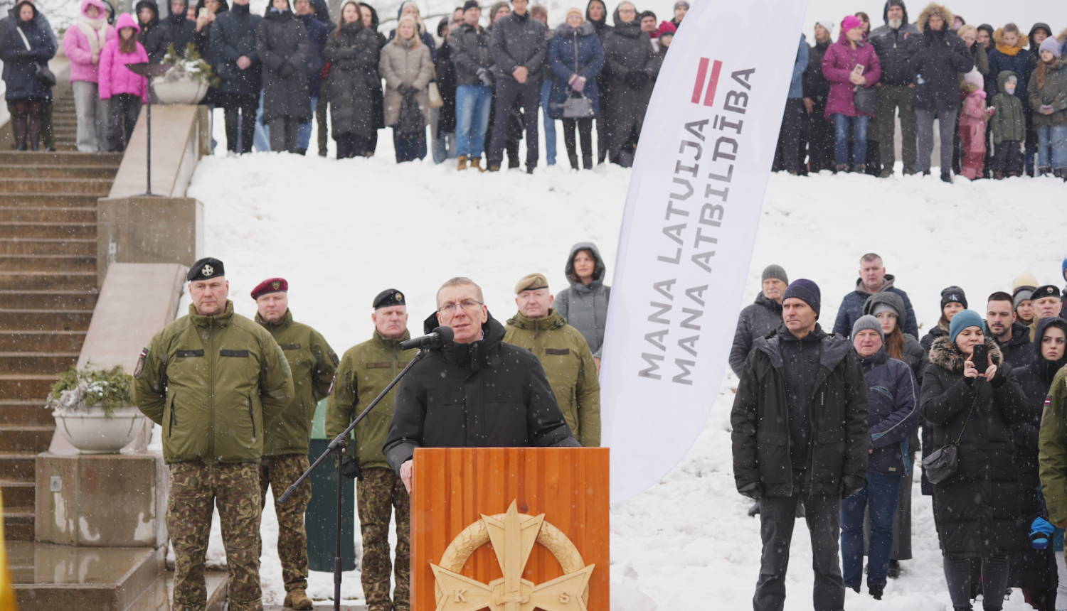 Valsts prezidenta Edgara Rinkēviča uzruna Zemessardzes 2. Vidzemes brigādes 25. Kaujas atbalsta bataljona Valsts aizsardzības dienesta svinīgajā zvēresta ceremonijā Alūksnē