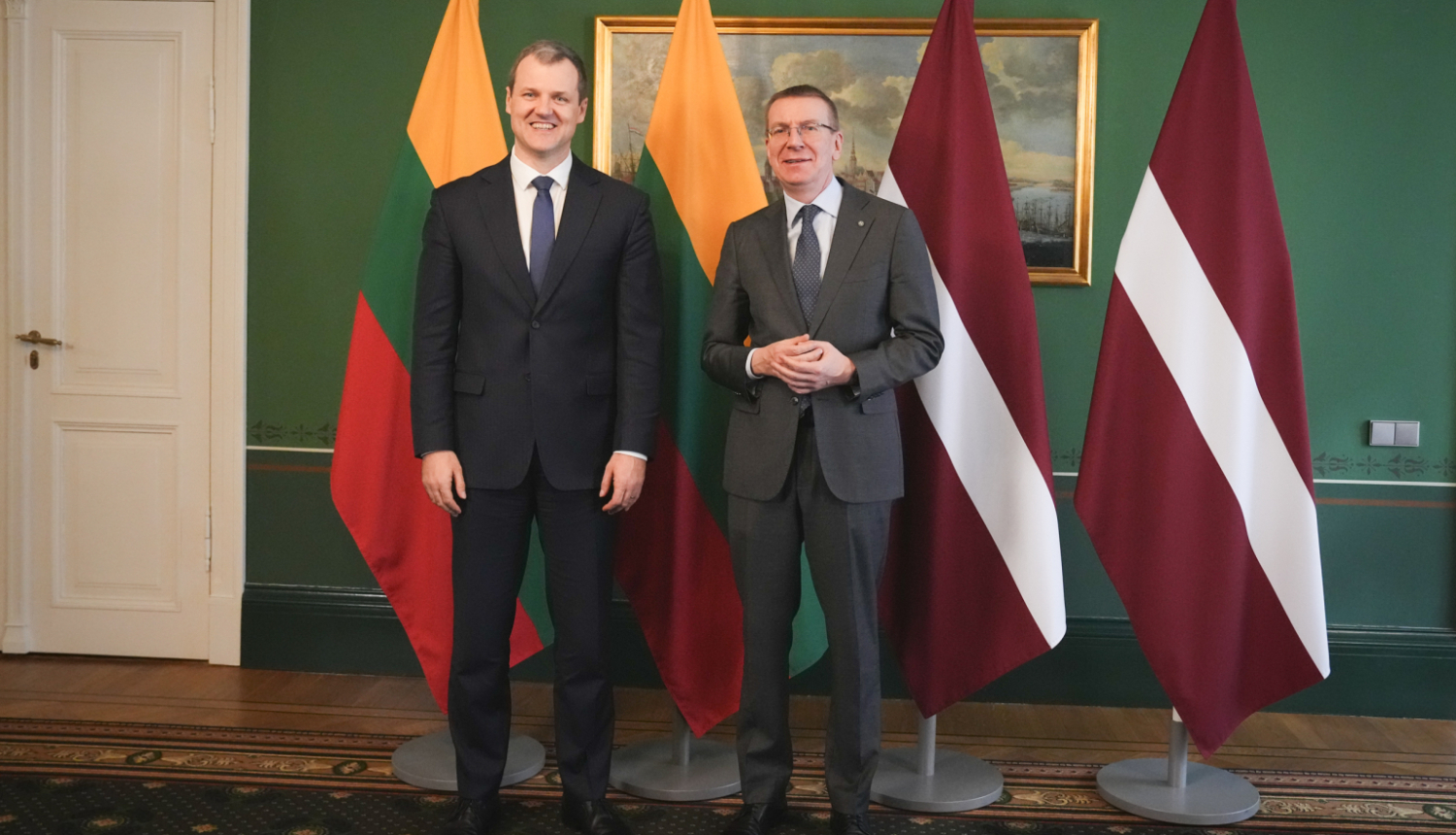 20.02.2025. Valsts prezidenta Edgara Rinkēviča tikšanās ar Lietuvas premjerministru Gintautu Palucku