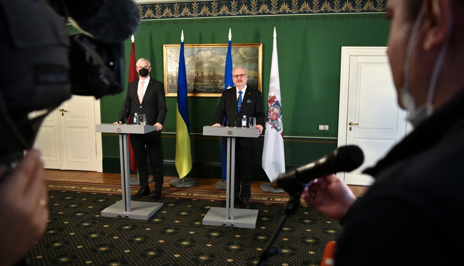 Valsts prezidenta Egila Levita un Ministru prezidenta Krišjāņa Kariņa preses konference 