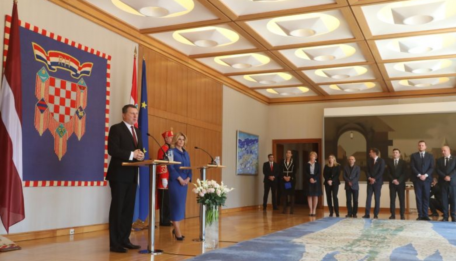 Valsts prezidents Raimonds Vējonis tiekas ar Horvātijas prezidenti Kolindu Grabaru-Kitaroviču