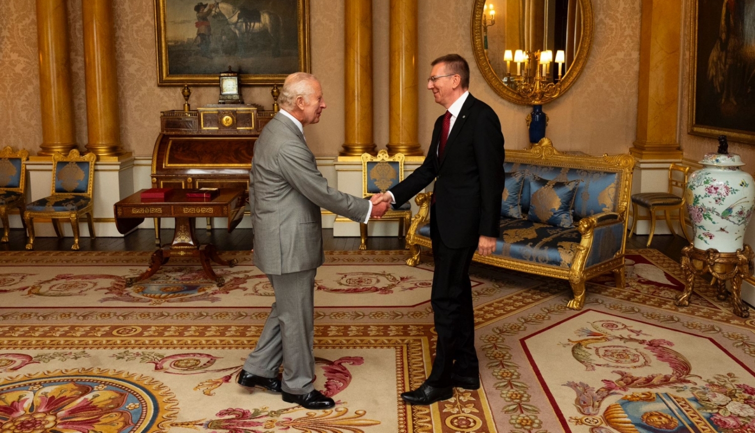 28.05.2024. Valsts prezidenta Edgara Rinkēviča tikšanās ar Viņa Majestāti Karali Čārlzu III Bekingemas pilī