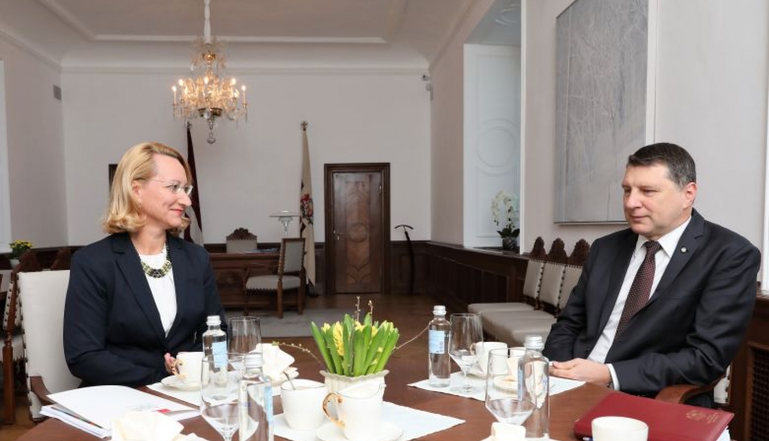 Valsts prezidents Raimonds Vējonis tiekas ar kultūras ministri Daci Melbārdi